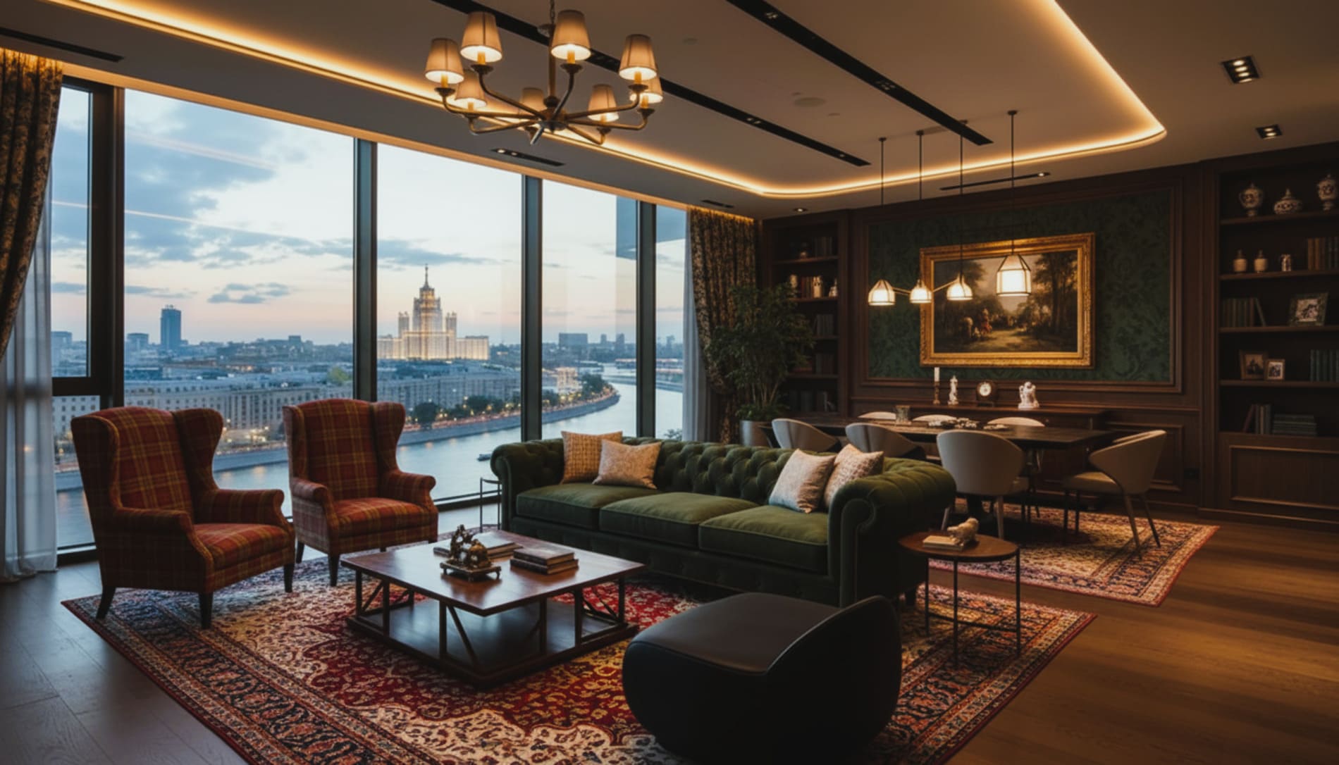 Квартира 90 м² One Tower Москва-Сити. Квартира выставлена на продажу на стадии строительства, визуализация показывает один из возможных вариантов отделки, финальный интерьер будет зависеть от собственника помещения.