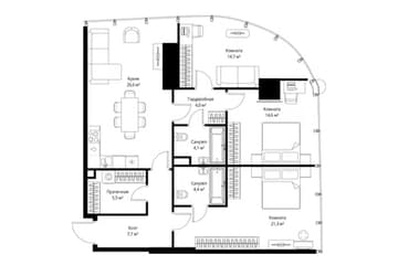 Продажа апартаментов в Москва Сити - Помещение 103 кв.м в башне One Tower